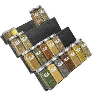 Spice Rack Steel 4 Tier Drawer Organizer for Kitchen Cabinets